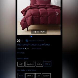 LaCrosse™ Down Comforter Twin Ultra Warmth Col: Merlot !!!